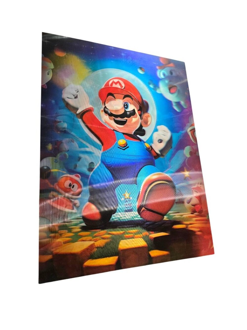 Super Mario 3D Lenticular Poster Wall Art 15x12 Vibrant Colors Gaming Decor